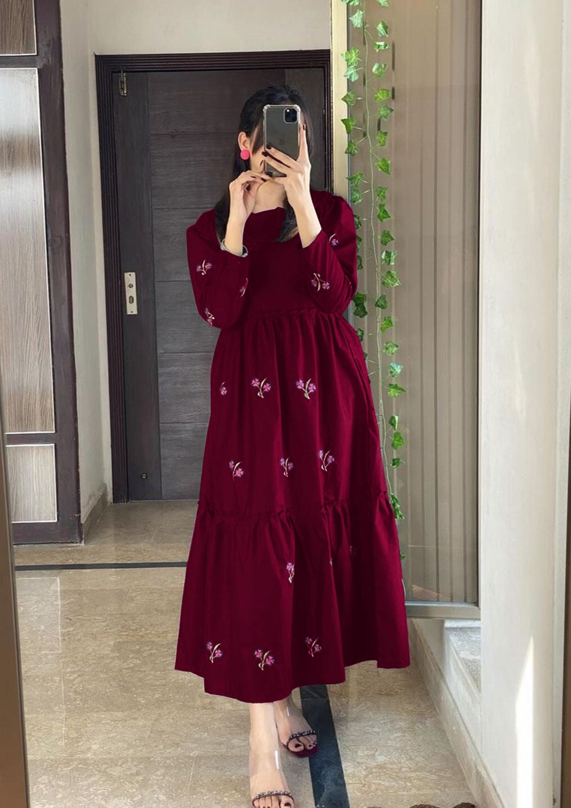 Linen Floral Maxi