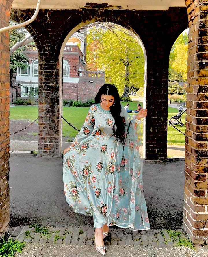Shamoze Silk Digital Print + Organza Digital Print Suit