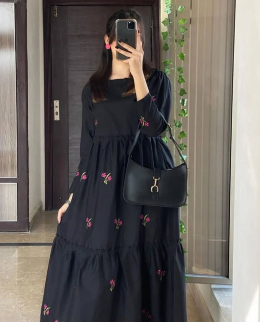 Linen Floral Maxi